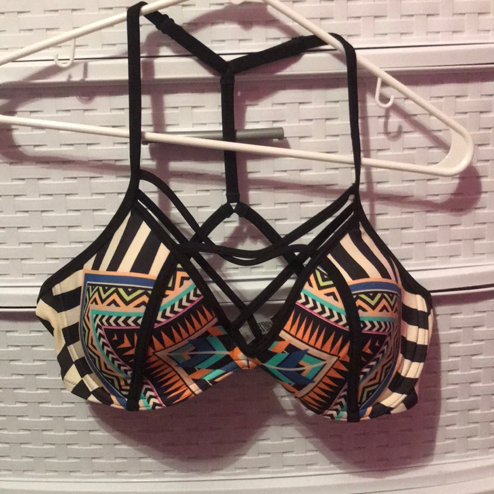VS tribal print swim top.